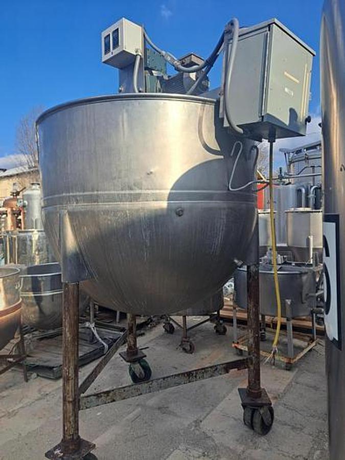 Used 500 GALLON LEE DOUBLE MOTION KETTLE - S/S - JACKETED