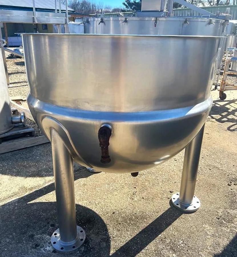 Used 200 GALLON LEE JACKETED KETTLE - T-316 S/S - 40 PSI JACKET