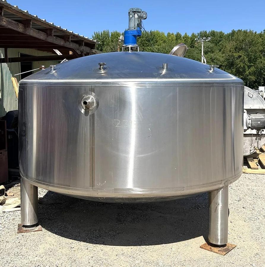 Used 2,000 GALLON FELDMEIER SANITARY REACTOR TANK - 30 PSI/FV/125 PSI - T-316L S/S