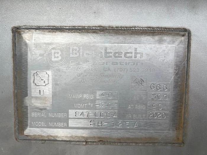 Used UNUSED - 125 CU. FT. BLENTECH RIBBON BLENDER/COOKER - 316 S/S - JACKETED