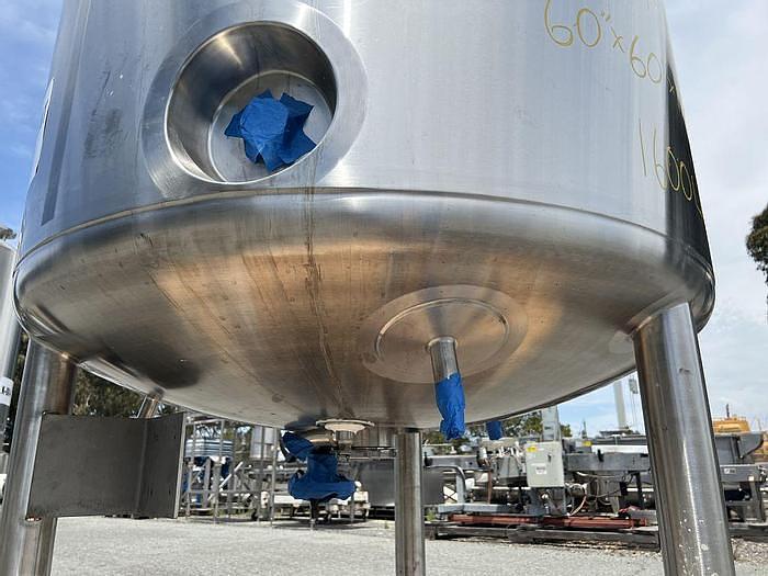 Used 370 GALLON (1400 LITER) T & C AGITATED REACTOR - 316L S/S - JACKETED