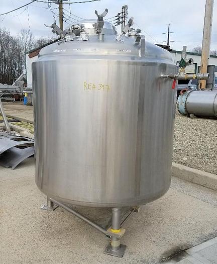 Used 340 GALLON / 1300 LITER DCI REACTOR - 316L S/S - 60 PSI/FV/125 PSI