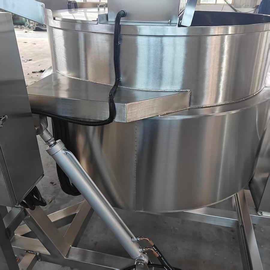 200 GALLON SANITARY TILTING KETTLE - ELECTRIC HEATED - VFD PADDLE MIXER