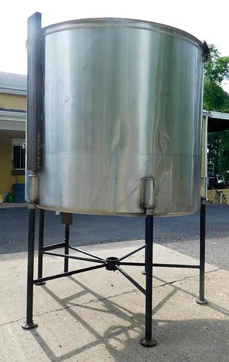 Used 1500 GALLON JLEM MOTOR OPEN TOP S/S MIXING TANK