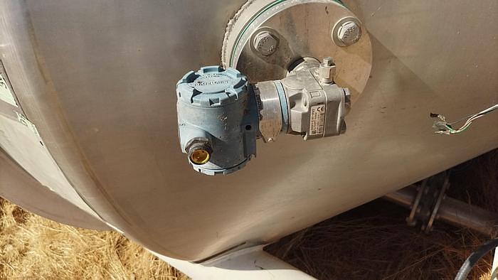 Used 5000 GALLON HICKS S/S 15 HP EVAPORATOR FEED TANK WITH BRIDGE MOUNTED AGITATOR
