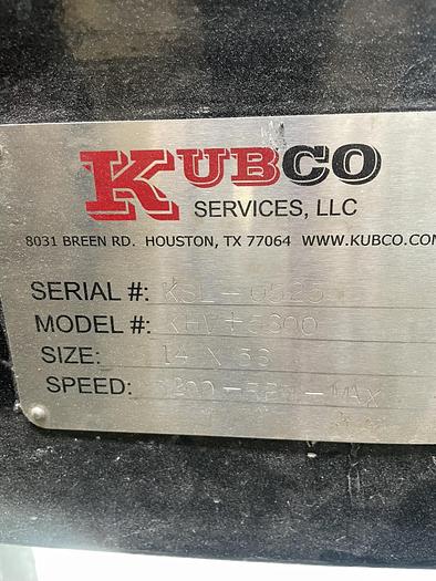 Used 14" x 56" KUBCO 2 STAGE DECANTER CENTRIFUGE