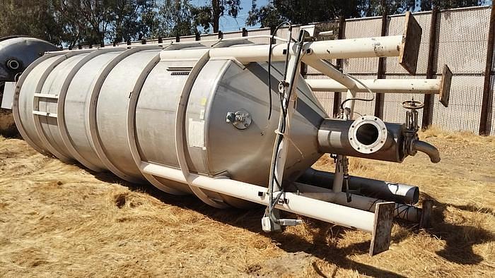 Used 5000 GALLON HICKS S/S 15 HP EVAPORATOR FEED TANK WITH BRIDGE MOUNTED AGITATOR