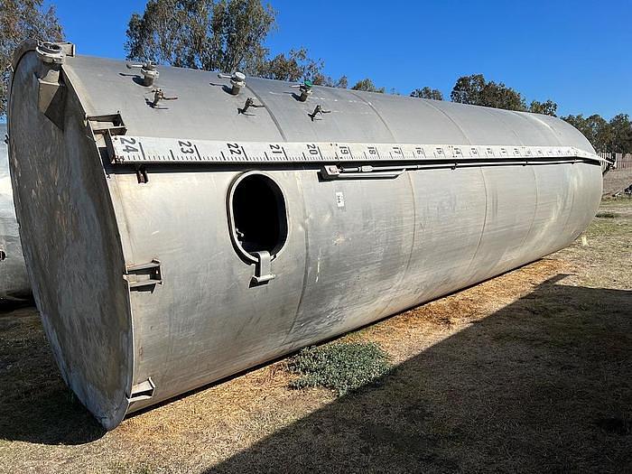 Used 8,600 GALLON S/S BULK STORAGE TANK 94 IN. x 24 FT. HIGH