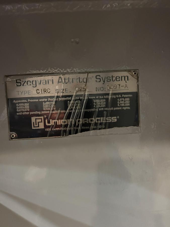 Used UNION PROCESS SZEGVARI RECIRCULATING ATTRITOR - MODEL Q-25