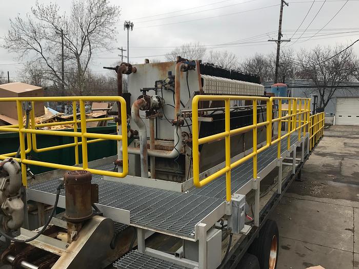Used 40 CU. FT. PACIFIC FILTER PRESS SYSTEM - TRAILER MOUNTED - 1000 MM
