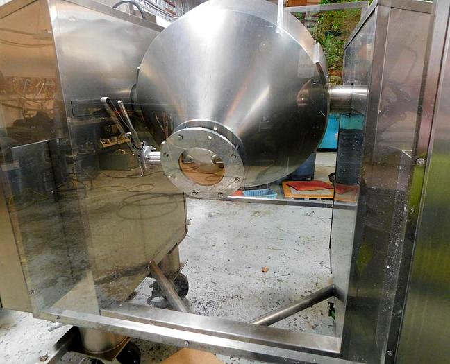 Used 5 CU. FT. GEMCO DOUBLE CONE LIQUID SOLID BLENDER MODEL L/s W/h.S.AGIT