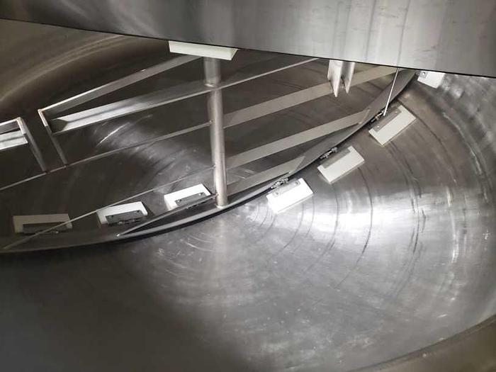 Used (3) 500 GALLON GROEN COOKER/COOLER KETTLES WITH SWEEP AGITATION AND SCRAPER BLADES - S/S - 50 PSI JACKET