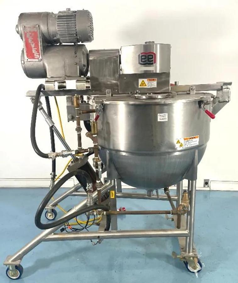 Used 100 GALLON LEE DOUBLE MOTION KETTLE - S/S - JACKETED