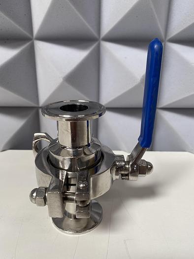 Used Stainless Steel Ball Valve w/ 1 1/2" Sanitary Fitting