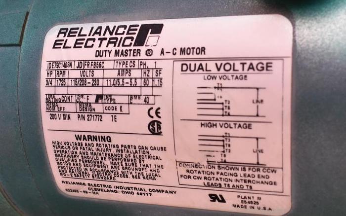 Used USED LIGHTNIN TOP ENTRY MIXER, MODEL EV5075, 0.75 HP