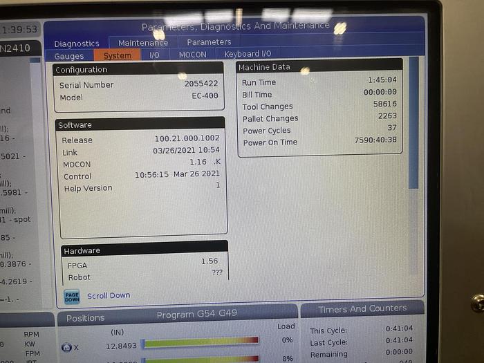 Used 2021 HAAS EC-400 4-Axis CNC Horizontal Machining Center