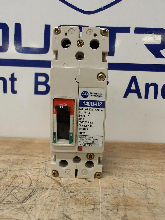 Used ALLEN BRADLEY 45 AMP CIRCUIT BREAKER, 240-480-600 V, #512141G USED
