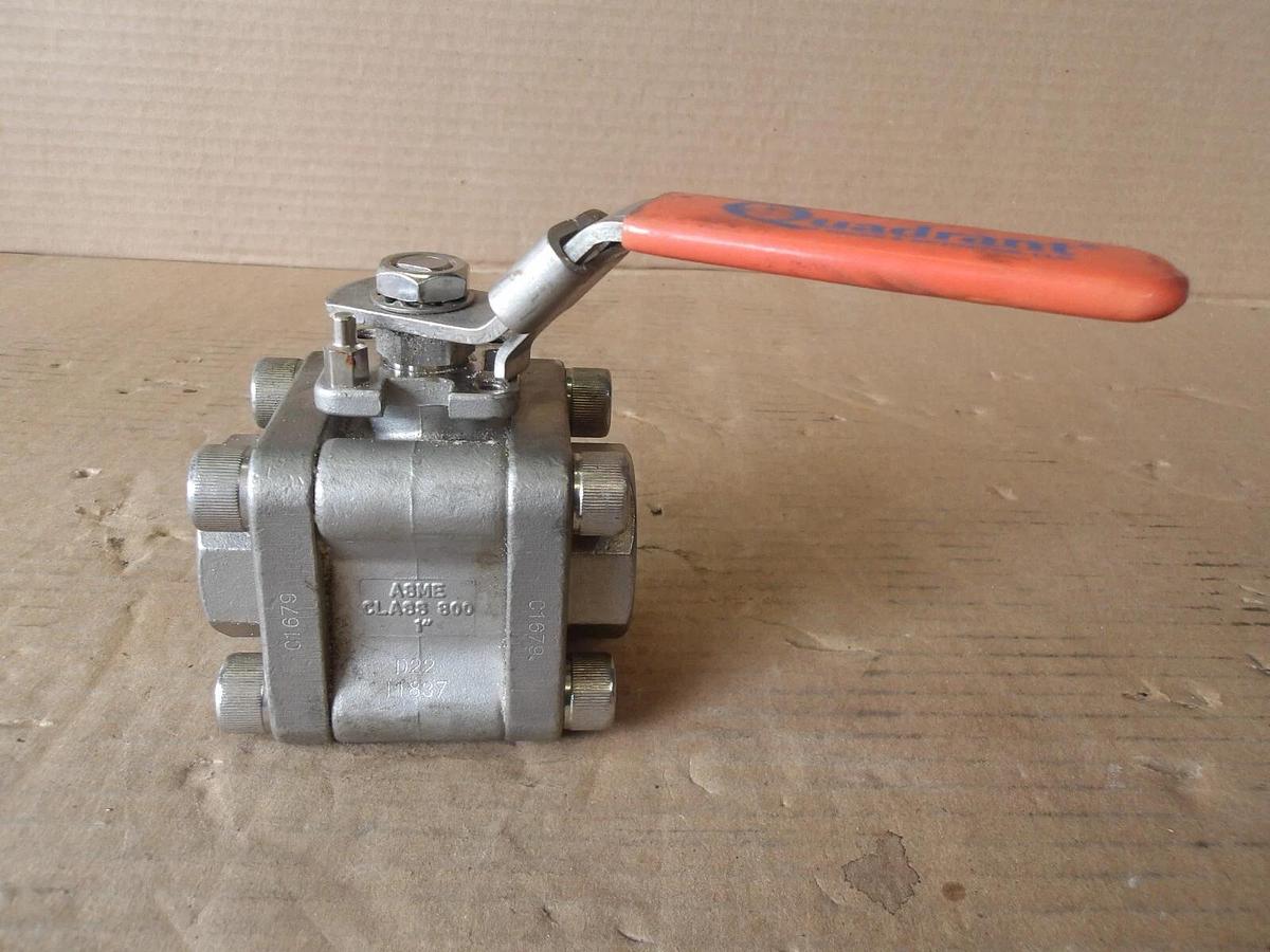Used QUADRANT 1" SOCKET WELD S/S BALL VALVE, #7221220G NEW