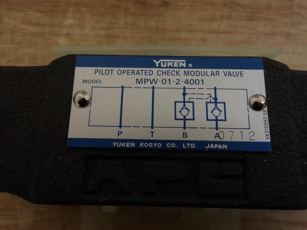 Used YUKEN MPW-01-2-4001 CHECK MODULAR CHECK VALVE, #331105G NEW