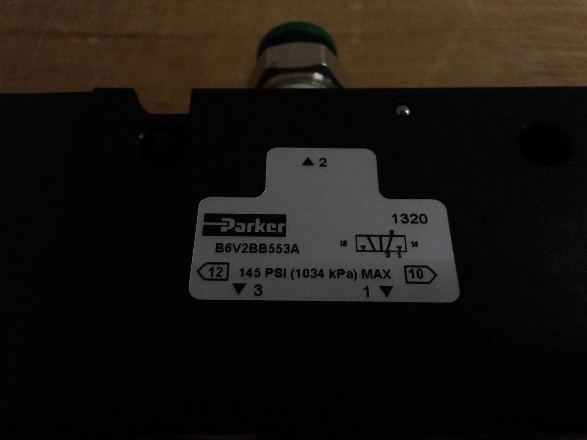 PARKER B6V2BB553A PNEUMATIC SOLENOID VALVE, #1271033G NIB