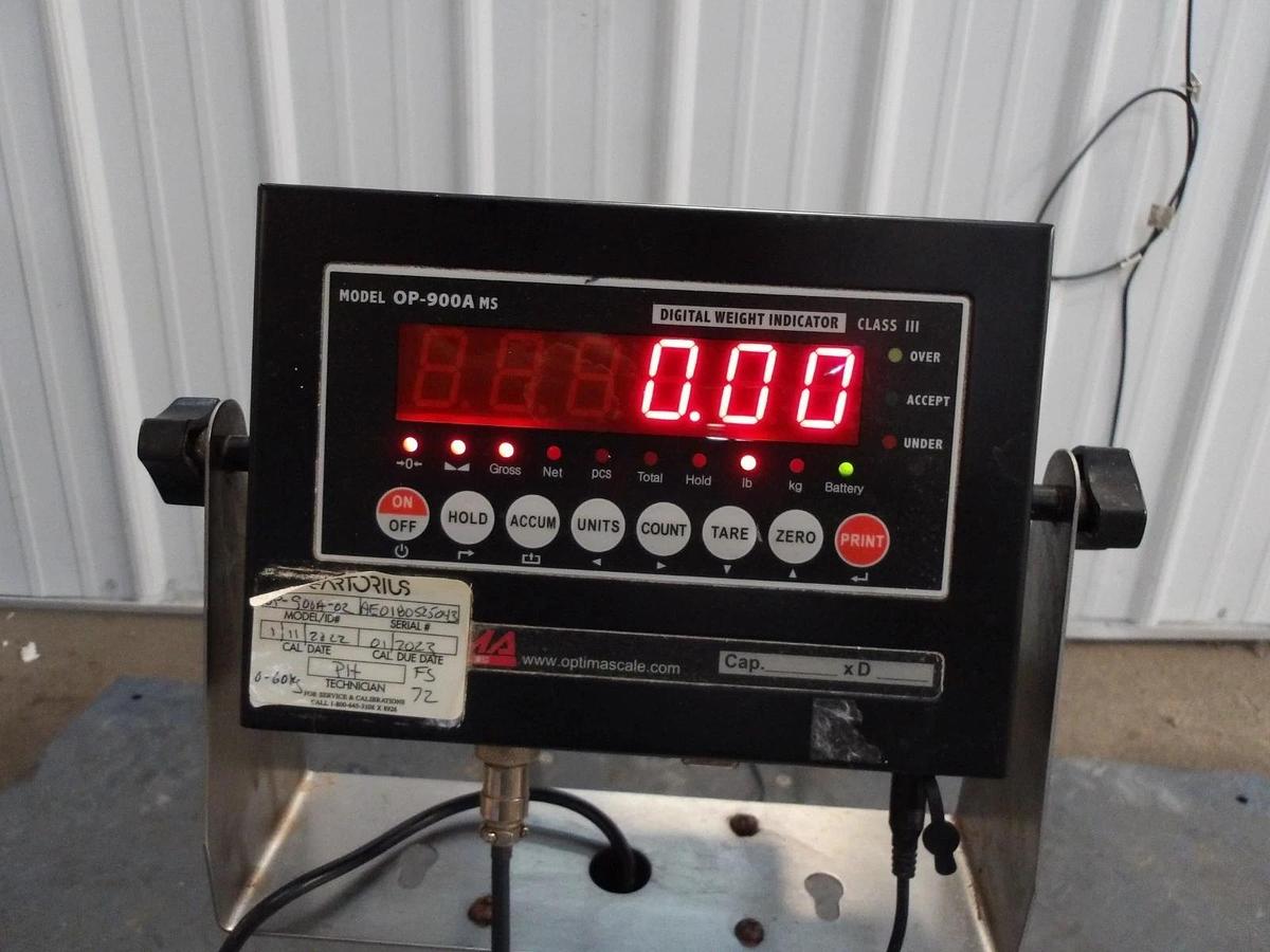 Used OPTIMA OP-900A MS DIGITAL SCALE, 250 CAP, #812145G USED