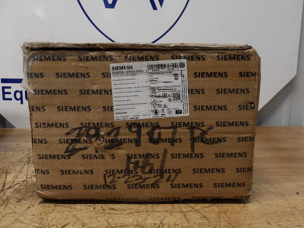 Used SIEMENS 800 AMP BREAKER SENTRON 3VA6580-5HN32-0AA0, #1125250G NEW