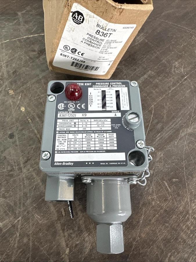 Allen Bradley 836TT252J Pressure Control Switch #27256P 10781180893640
