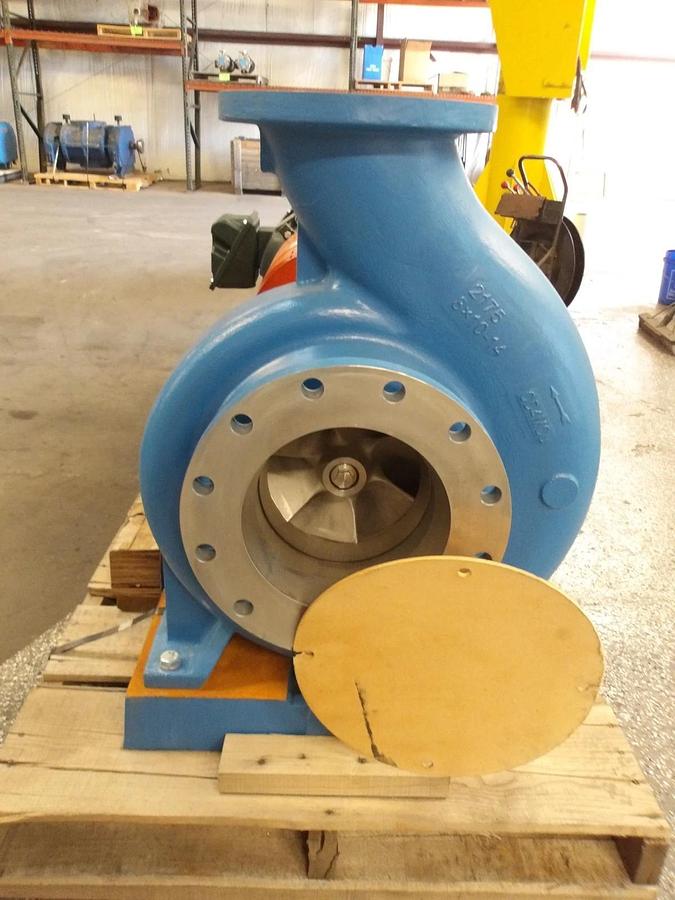 Used GOULDS (SUMMIT)3175M 8X10-14 STAINLESS PUMP W/ 50 HP MOTOR ON BASE, #420211G NEW