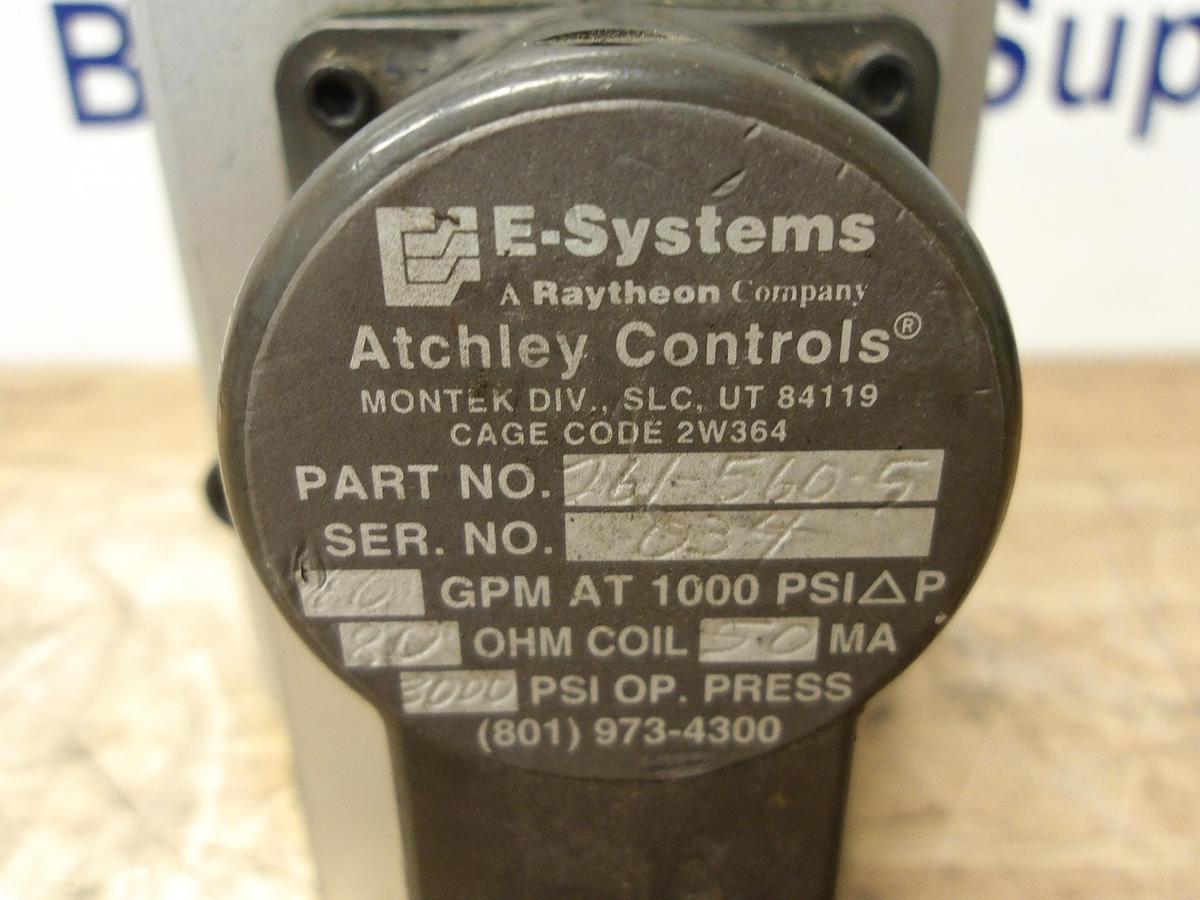 Used ATCHLEY 261-560-5 SERVO VALVE, #831912G USED