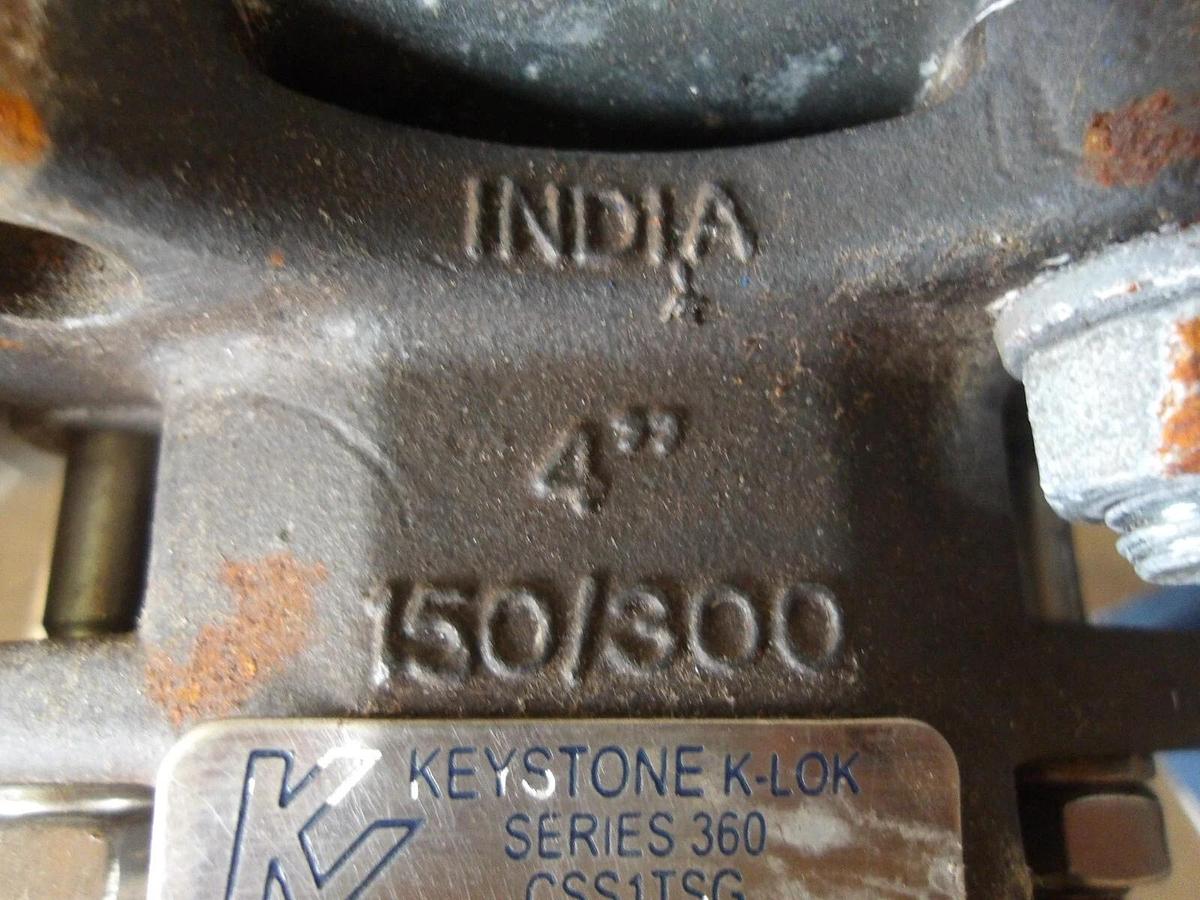 Used KEYSTONE 4" STEEL BUTTERFLY VALVE, #617947G NEW