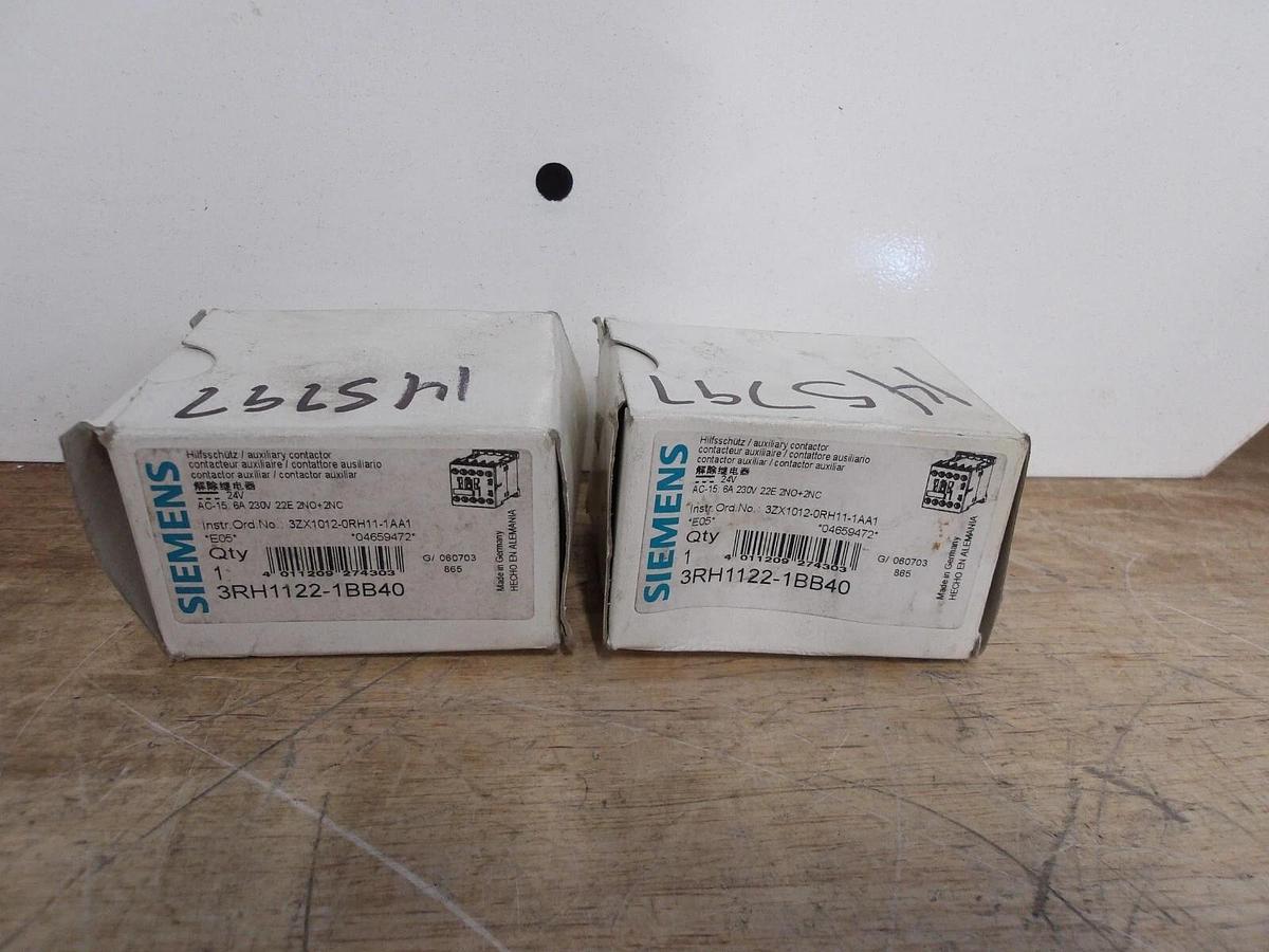 SIEMENS 3RH1122-1BB40 CONTROL RELAY (LOT OF 2) #521147G NIB