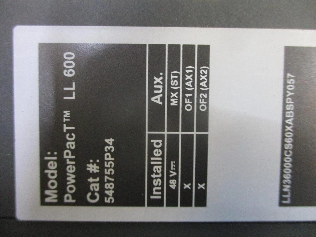 SQUARE D 600 AMP POWERPACT MOLDED CASE SWITCH, #114856J NIB