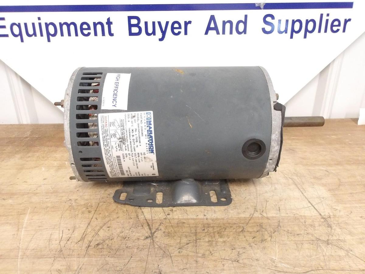 Used MARATHON 1-1/2 HP CONDENSER FAN MOTOR, FR 56Y, 1140 RPM, #871003G NEW