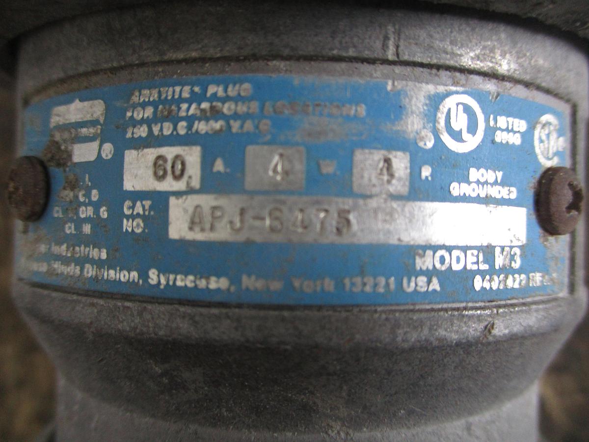 Used CROUSE-HINDS APJ-6475 ARKTITE APJ PLUG 60 AMP
