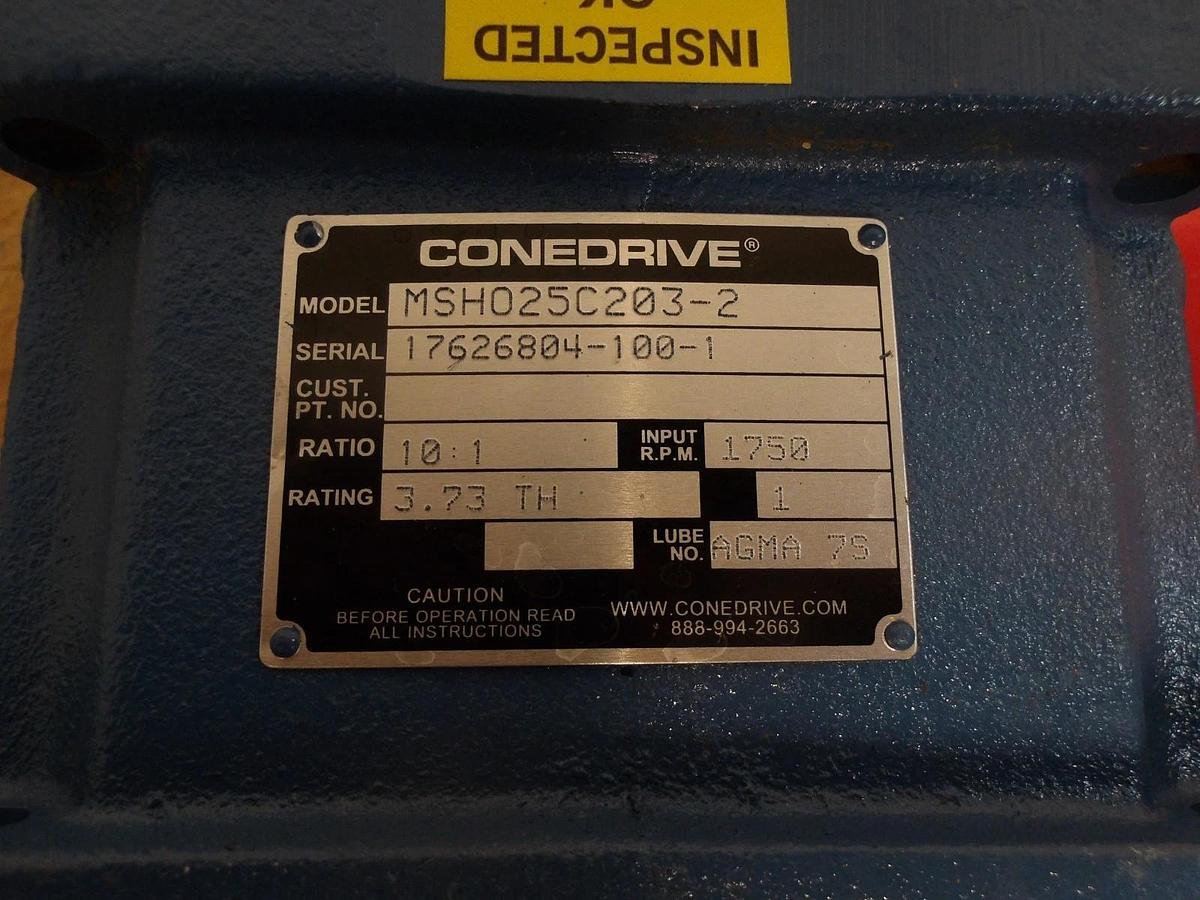Used CONEDRIVE MSH025C203-2 SPEED REDUCER, RATIO 10:1, #108250G NEW