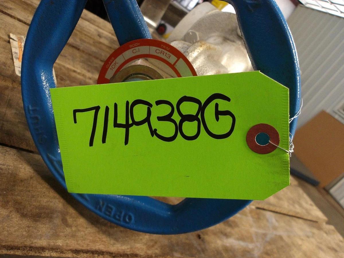 Used KITZ 3" DUCTILE IRON GATE VALVE 10K-80/FC, #714938G NEW