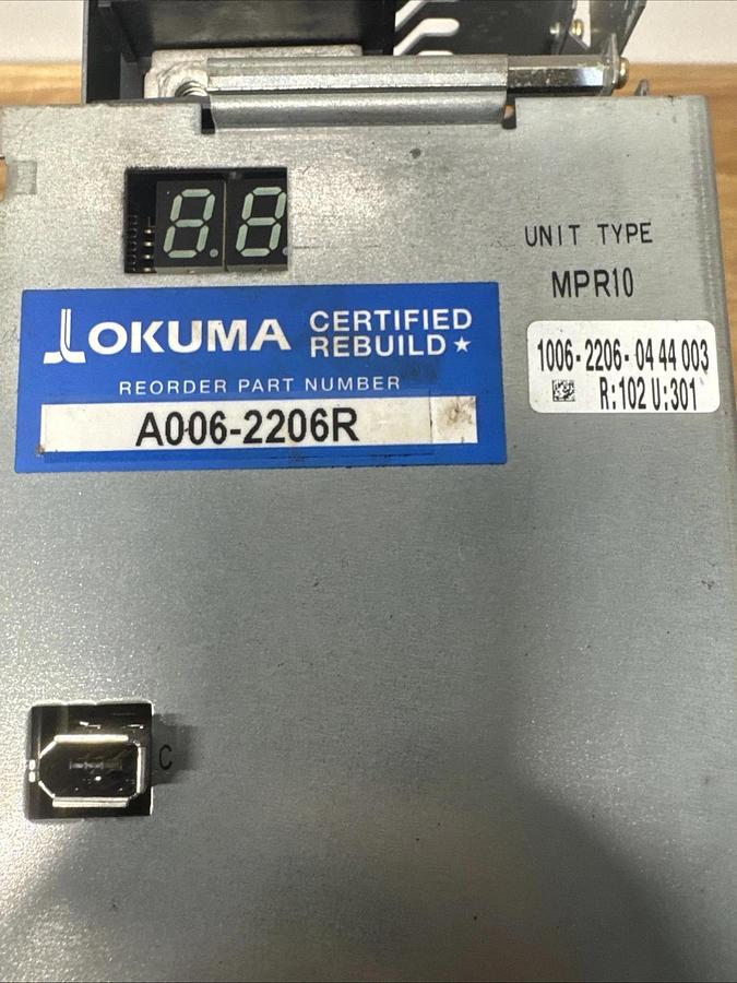 Used Okuma A006-2206R Servo, 1006-2206-04 44 003 Used Takeout. #1216912P