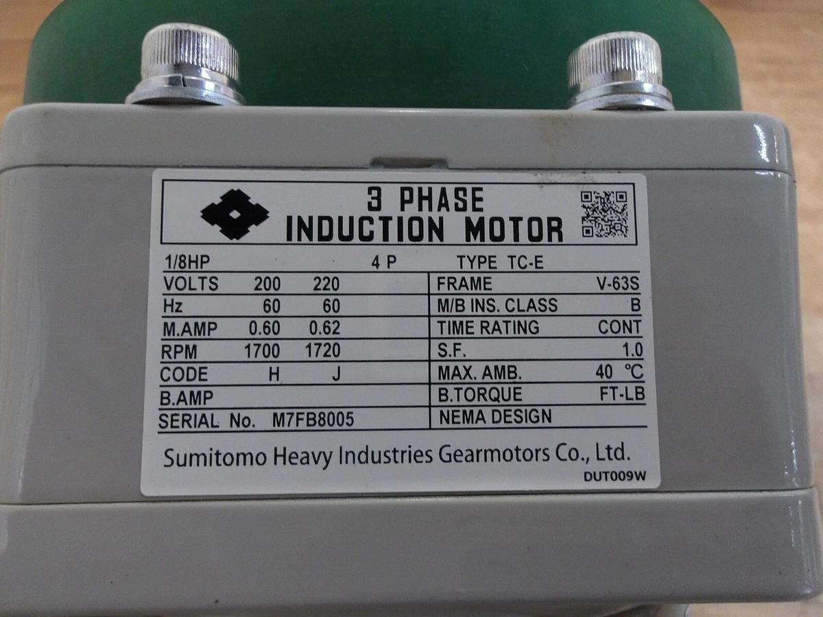 SUMITOMO GNHM01-5075-N-51 GEAR DRIVE, RATIO 51:1, 1/8 HP, #3171102G NIB