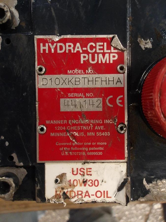 Used WANNER HYDRA-CELL D10XKBTHFEHA PUMP 1" X 3/4", #79200G USED