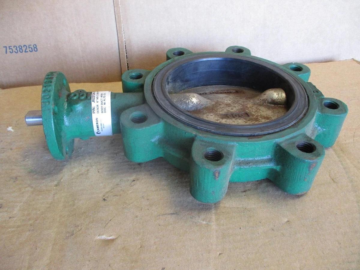 Used CAMERON 6" BUTTERFLY VALVE (NO HANDLE) #4221045J NEW