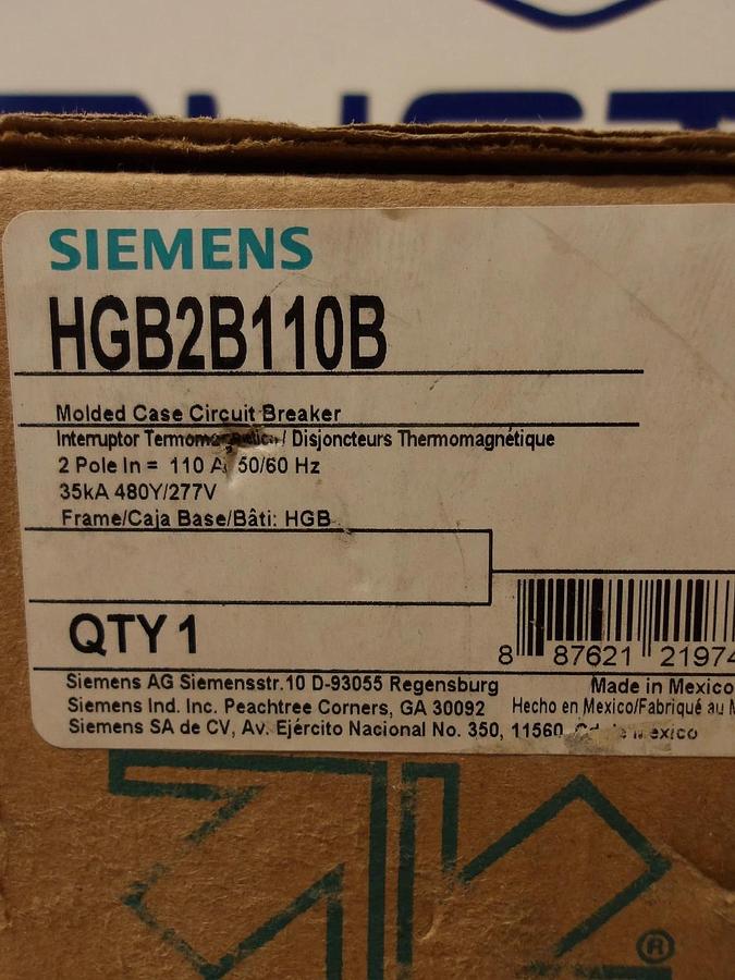 SIEMENS 110 AMP BREAKER 480/277 V, #78120G NIB