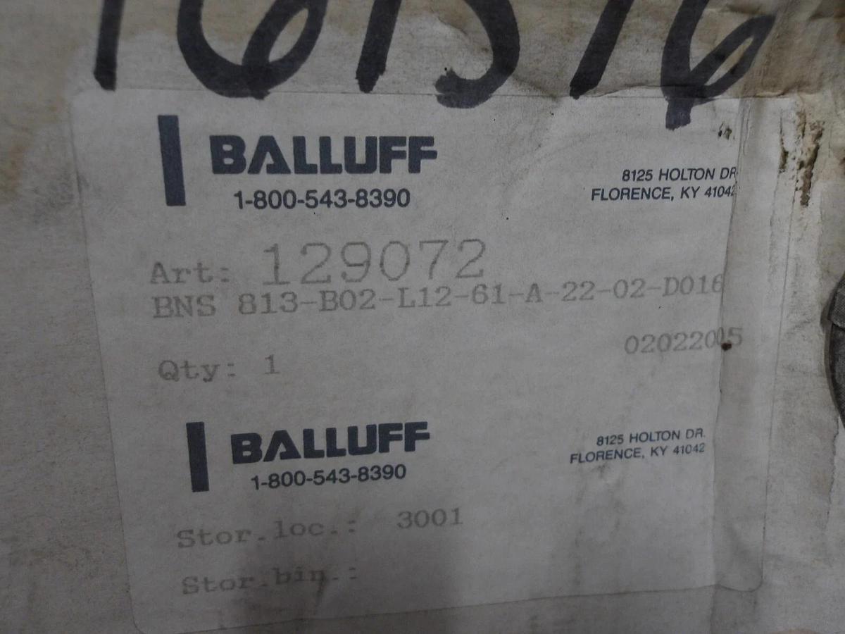 BALLUFF BNS-813-102-L12-61-A-22-02-D016 LIMIT SWITCH, #429300G NIB