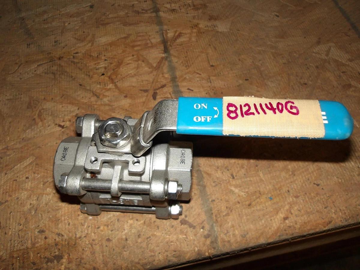 Used PINACLE 1" S/S BALL VALVE, #8121140G NEW