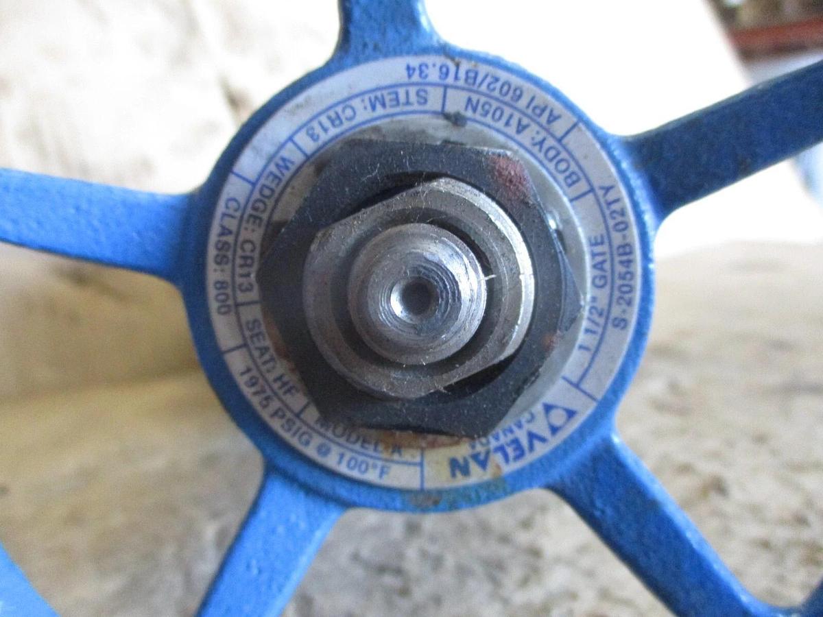Used VELAN 1-1/2" IRON GATE VALVE, #78917J NEW