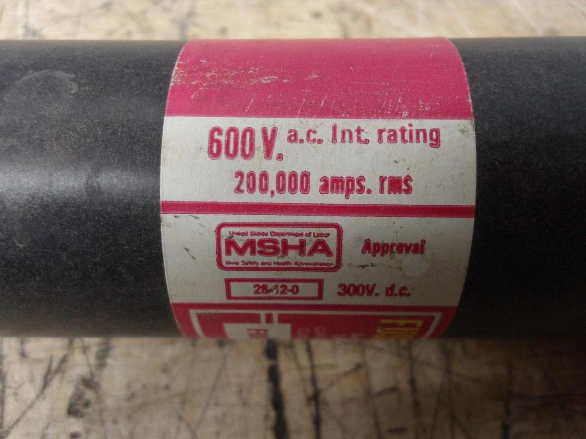 Used FUSETRON FRS-R200 TIME DELAY FUSE 200 AMP, 600 V (LOT OF 2) #391045G NEW