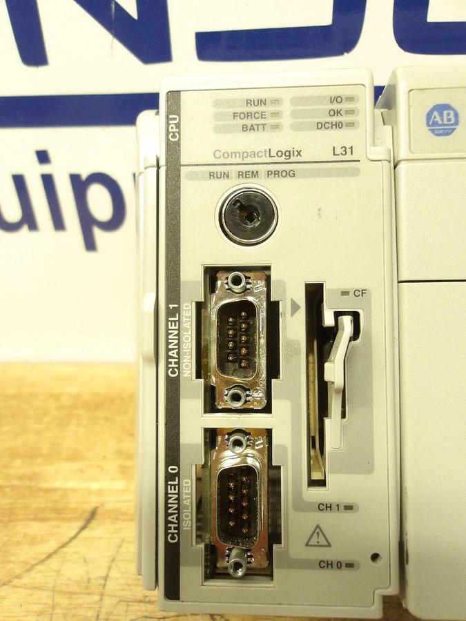 Used ALLEN BRADLEY COMPACT LOGIX L31 RACK & CARDS, #430348G USED