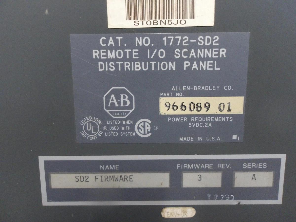 Used ALLEN BRADLEY 1772-SD2 I/O DISTRIBUTION PANEL, #919230G USED