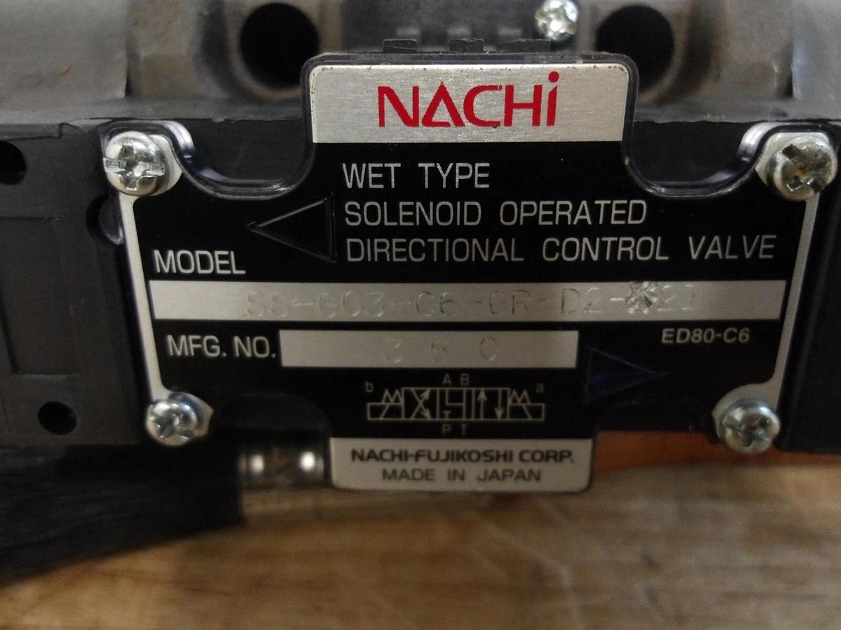 Used NACHI SS-G03-06-GR-02-21 HYDRAULIC SOLENOID DIRECTIONAL VALVE, #36143G NEW
