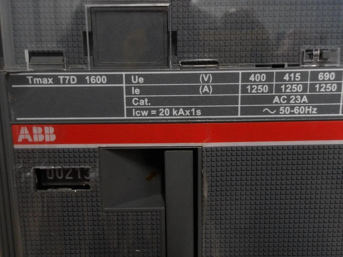 Used ABB SACE TMAX T7D - 1600 CIRCUIT BREAKER, #911100G USED