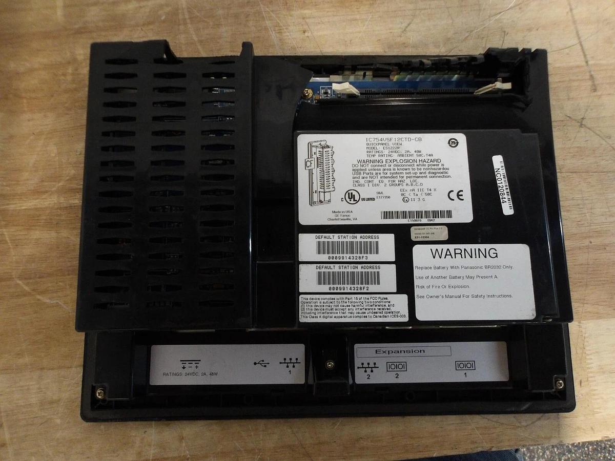 Used GE FANUC IC754VSF 12CTD-CB QUICK PANELVIEW ES1222R, #421239G PARTS ONLY
